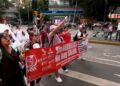 Trabajadores del Metro se suman a la megamarcha del IMSS en la CDMX